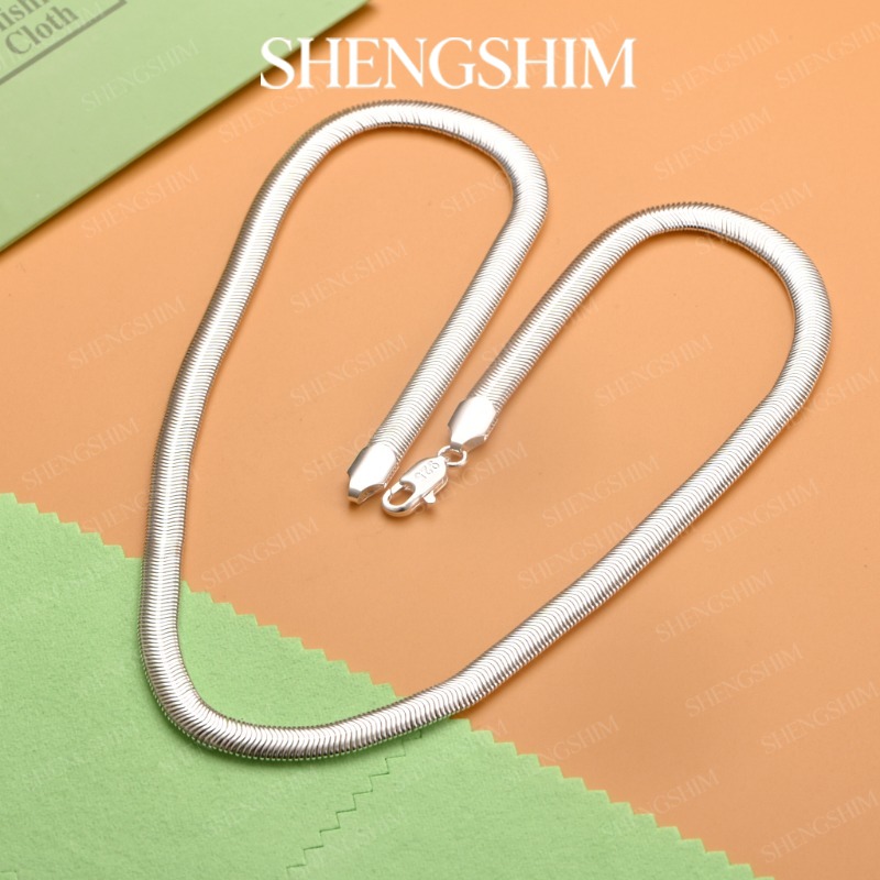 Lobster Clasp Silver - SHENGSHIM 925 Sterling Silver Flat Snake