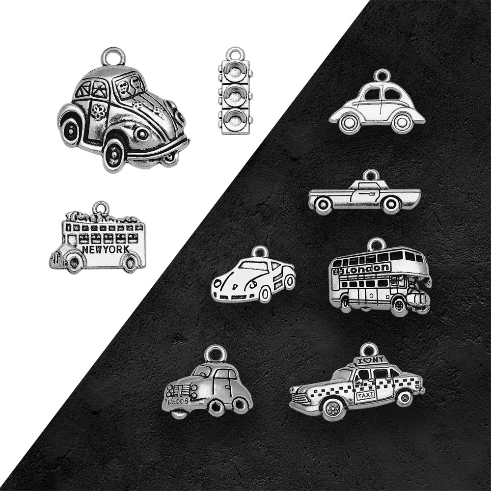 Silver Plated Taxi Bus Car Tra - огляд і ціна Jewelry Making London