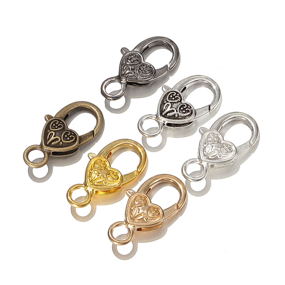 10PCS Heart Lobster Clasps for - огляд і ціна Lobster Clasp Silver