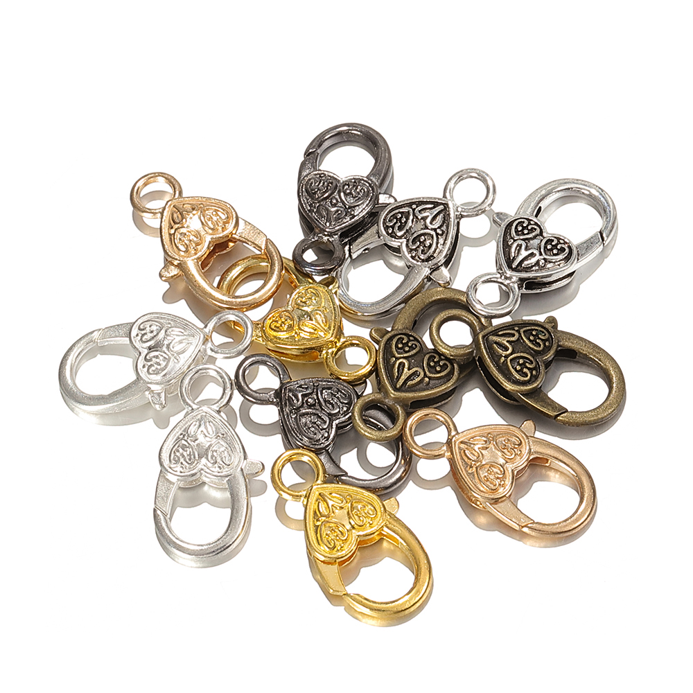 10PCS Heart Lobster Clasps for - огляд і ціна Lobster Clasp Silver