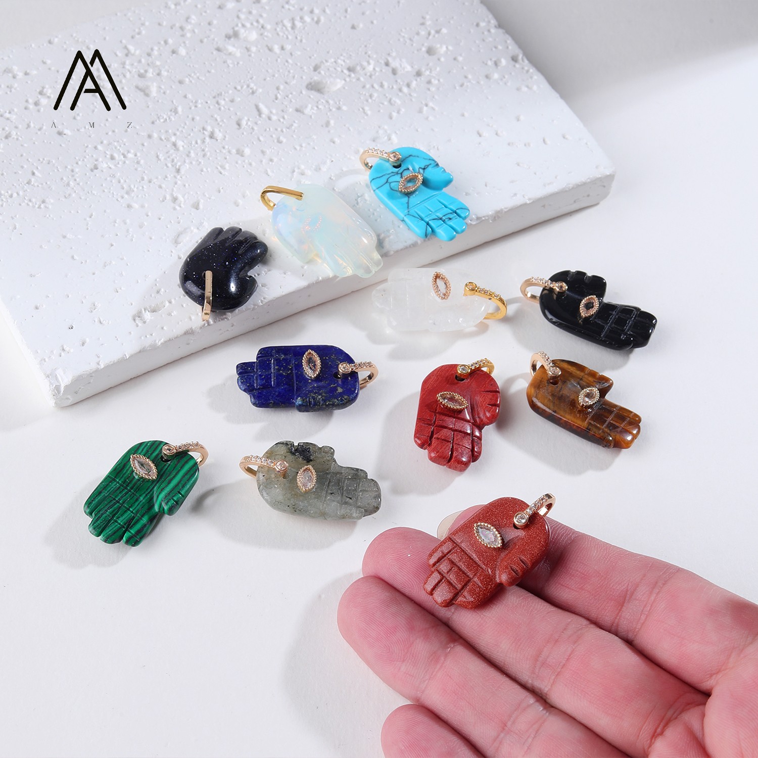 1/3/5/10pcs Hamsa Fatima Hand  - огляд і ціна Jewelry Making Gemstones